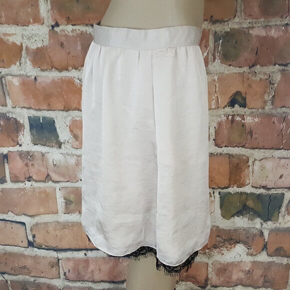 tommy Hilfiger Champagne satin skirt lace 6 NEW - Picture 4 of 6